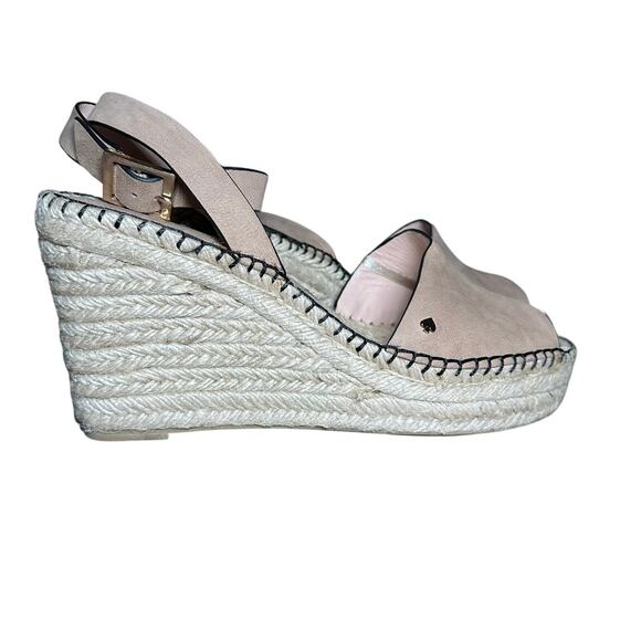 KATE SPADE WEDGE SANDALS WOMEN’S 11M BLUSH PINK ESPADRILLE SLINGBACK‎ - Picture 1 of 13